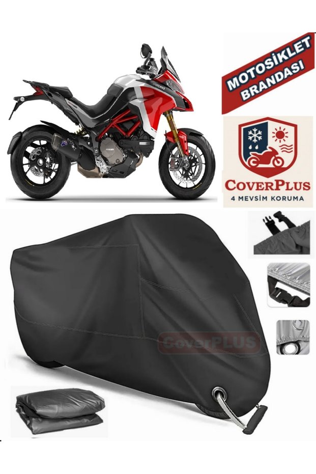 Black Lock Compatible Ducati Multistrada 1260 Enduro Motor Tarpaulin Motorcycle Tarpaulin Cover Tent