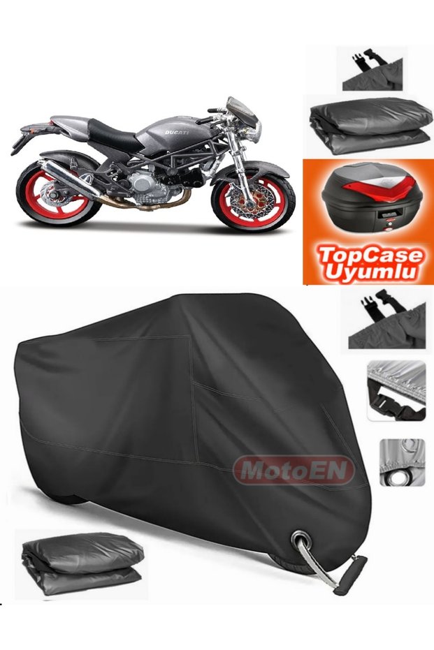 Black Lock Compatible Ducati Monster 620Ie Tarpaulin Topcase Rear Bag Compatible Motor Tarpaulin