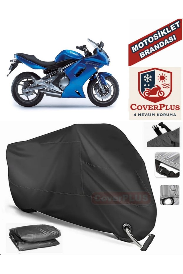 Black Lock Compatible Kawasaki Er-6 F Motor Tarpaulin Motorcycle Tarpaulin Cover Tent