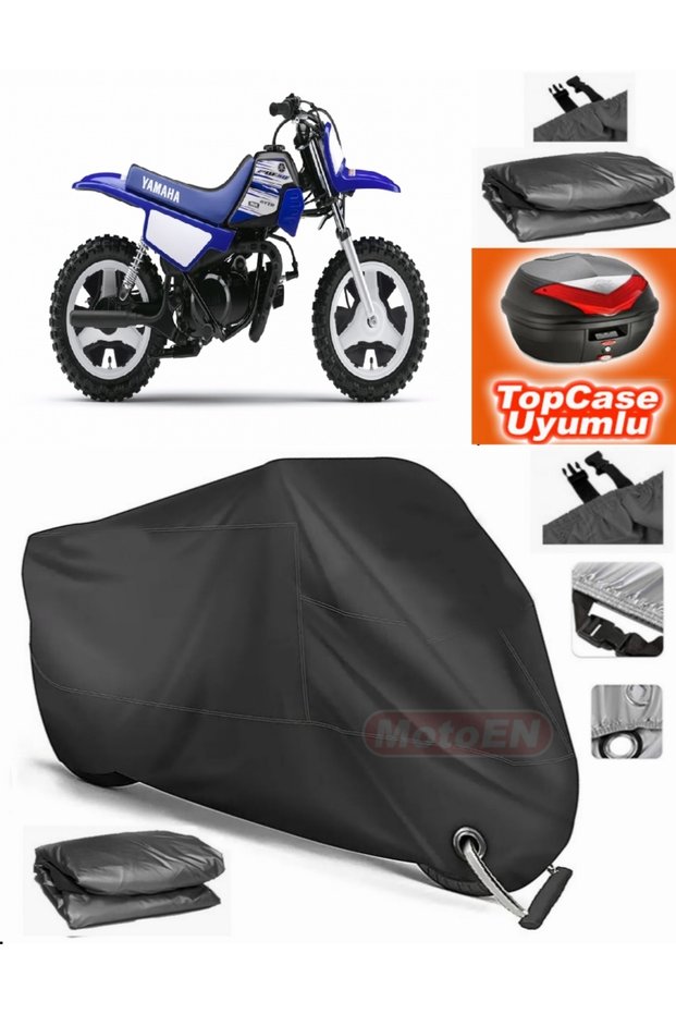 Black Lock Compatible Yamaha Pw 50 Tarpaulin Topcase Rear Bag Compatible Motor Tarpaulin