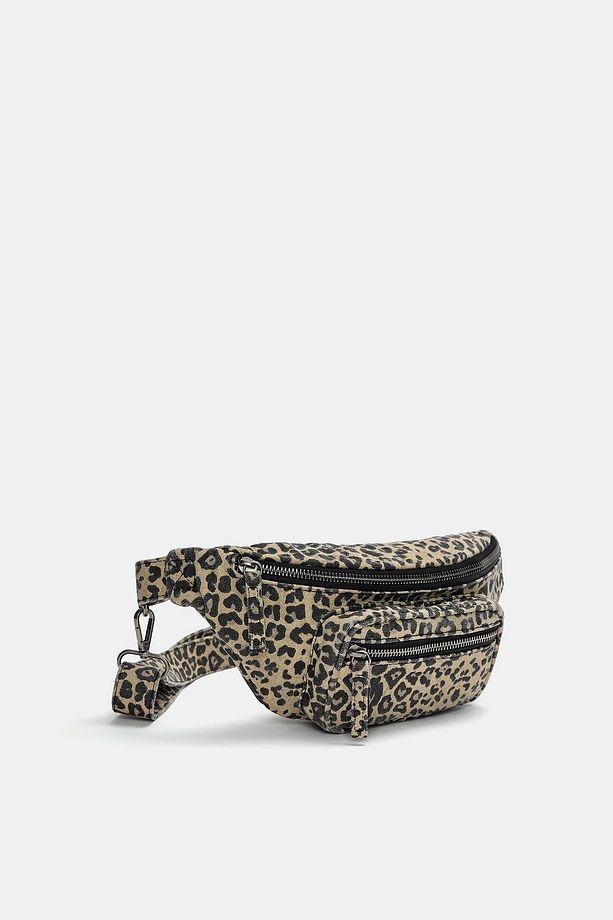 Leopar desenli bel çantası - 4