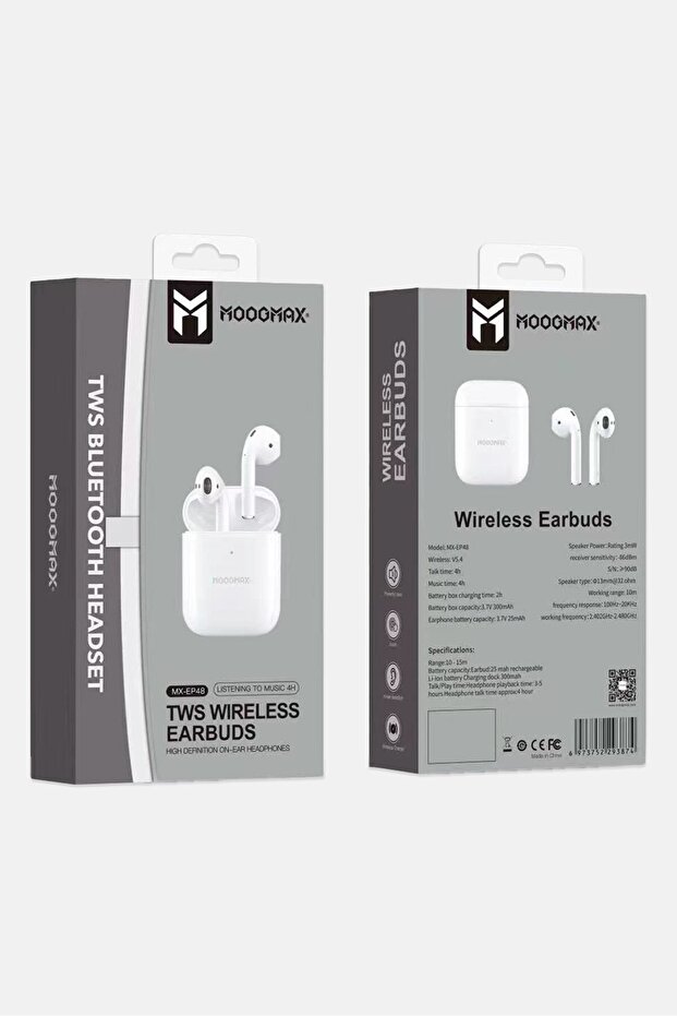EP48 TWS Wireless Earbuds, White - 1
