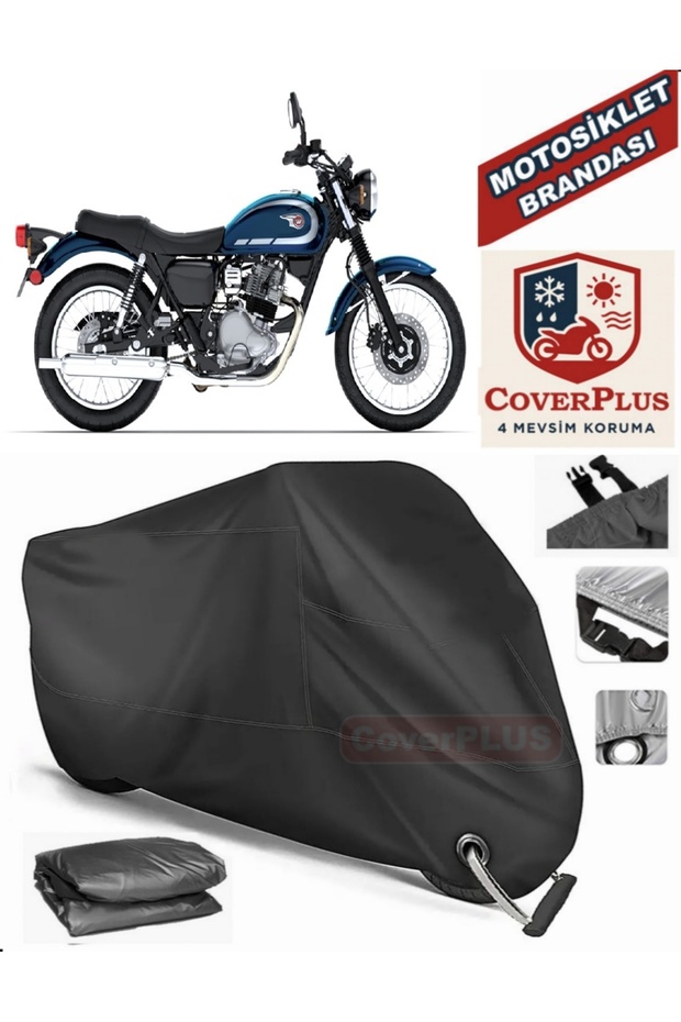 Black Lock Compatible Kawasaki W 230 Motor Tarpaulin Motorcycle Tarpaulin Cover Tent