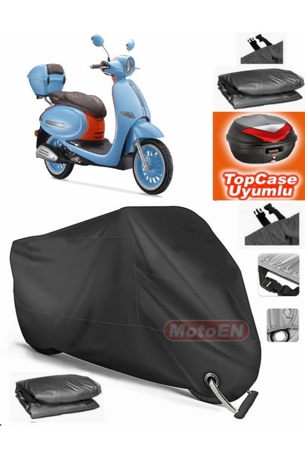 Black Lock Compatible Arora Cappucino 125 Tarpaulin Topcase Back Bag Compatible Motor Tarpaulin