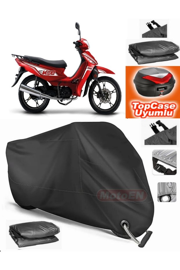 Black Lock Compatible Kuba Kee 100 Tarpaulin Topcase Back Bag Compatible Motor Tarpaulin