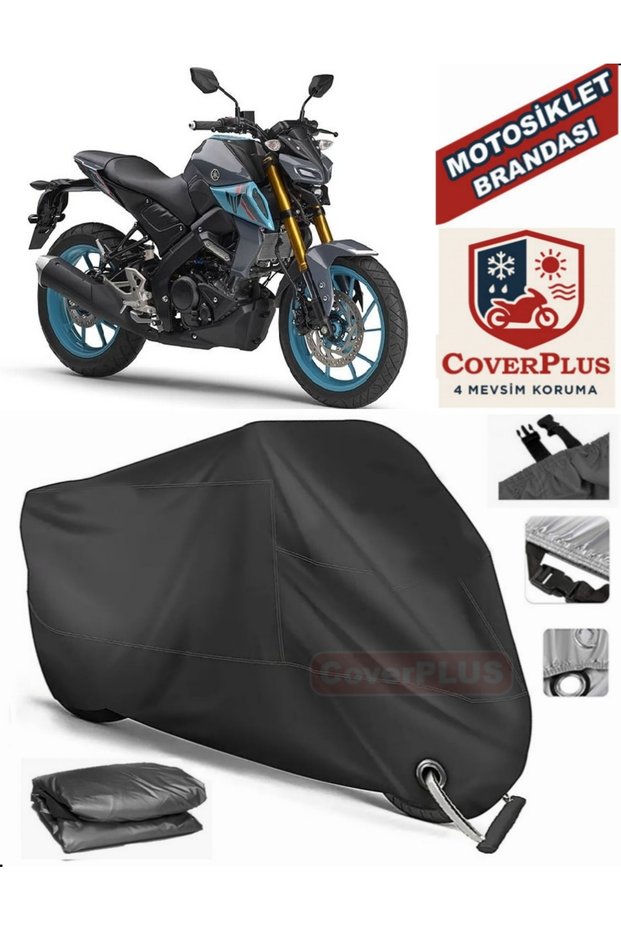 Black Lock Compatible Yamaha Mt-125 Motor Tarpaulin Motorcycle Tarpaulin Cover Tent