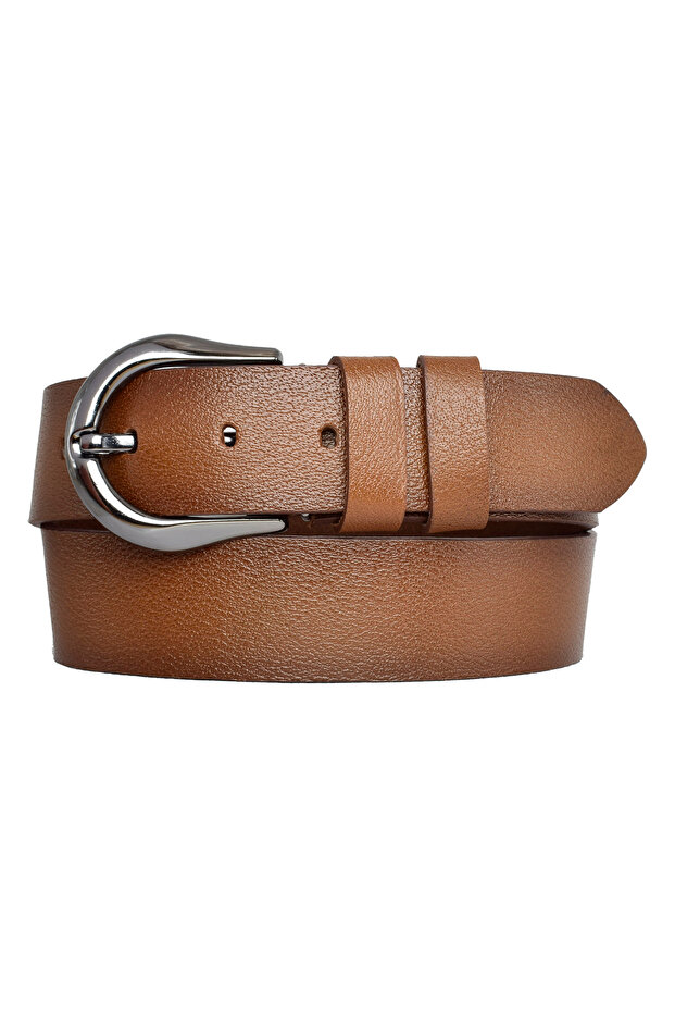 100% Genuine Leather, Black Nickel Buckle 4 Cm Brown Women's Belt; Denim, Sports Belt=an-byn-70.nickel