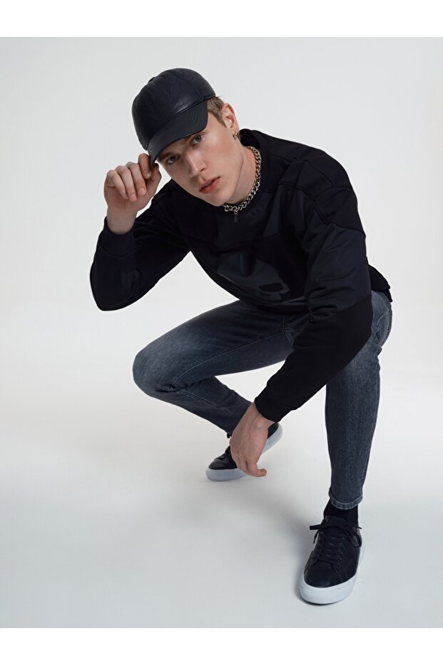 Oversize Fit Erkek Sweatshirt - 5