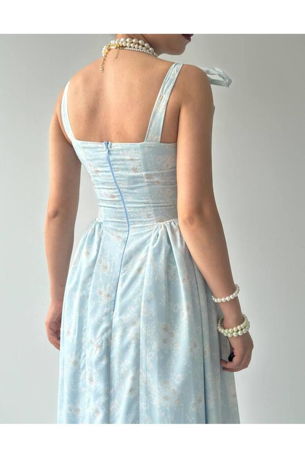 Kalın Askılı Çiçekli Daniel Elbise - 6