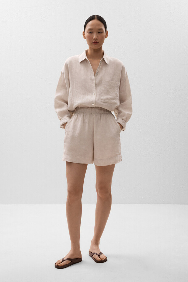 %100 keten bermuda - 1