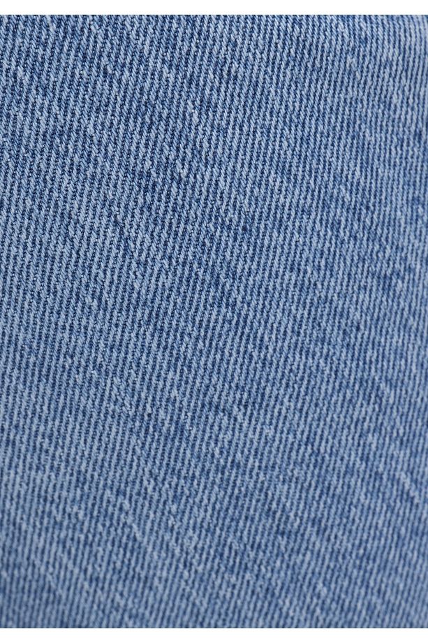 Regular Fit Yüksel Bel Geniş Paça Kadın İndigo Jean Pantolon - 7