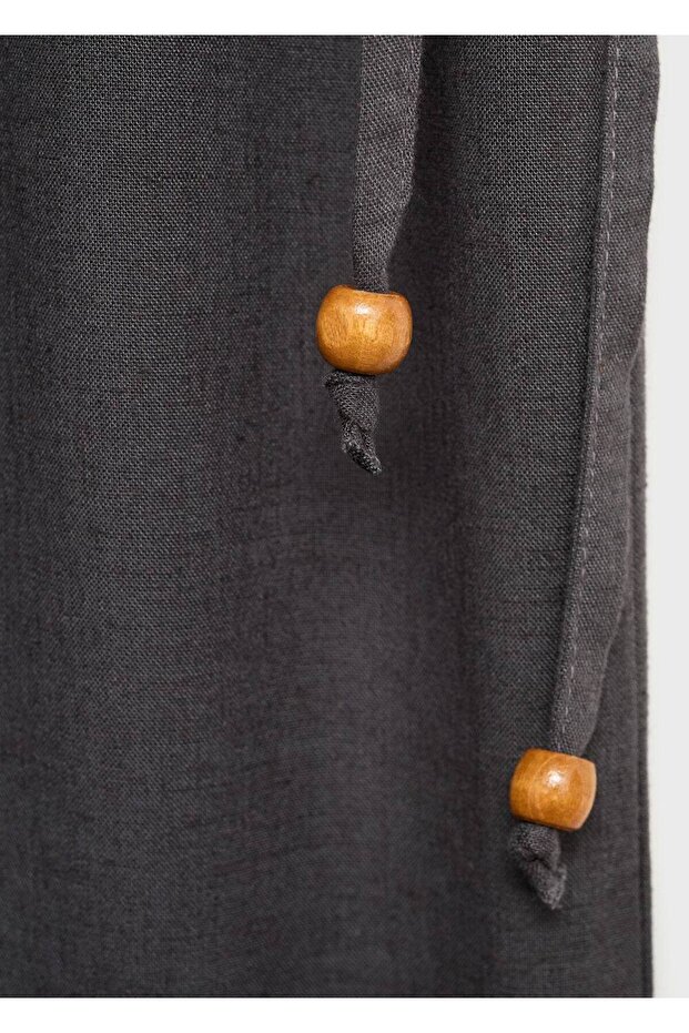 Uzun Keten Pantolon - 5