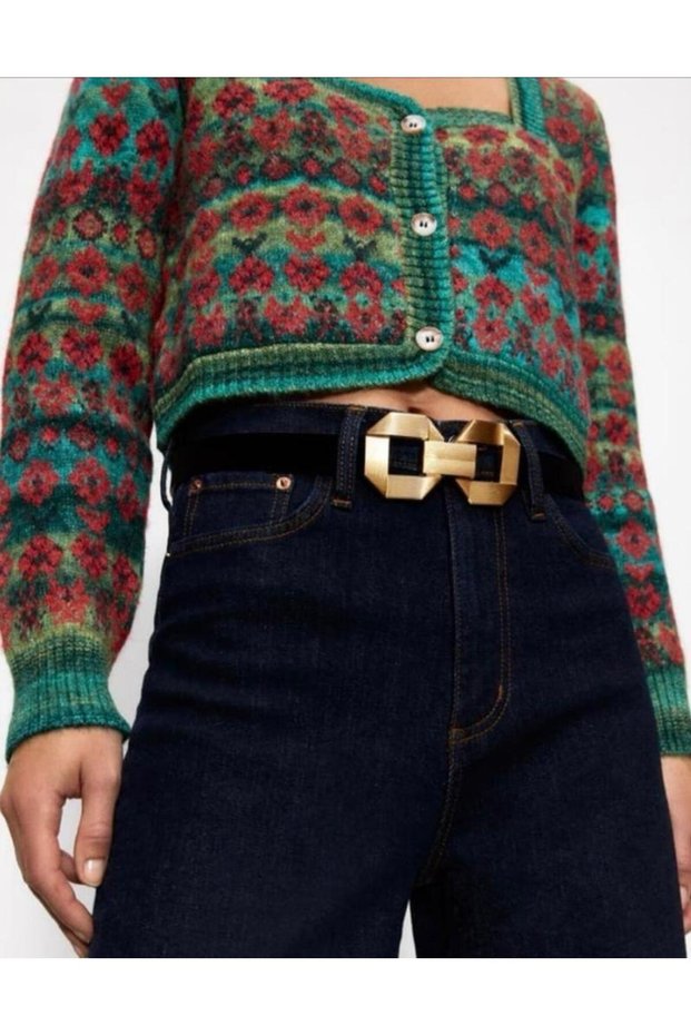 Gecmeli̇ Gold Buckle, Jacket Belt, Pantalon Belt, Dress Belt, Women's Belt