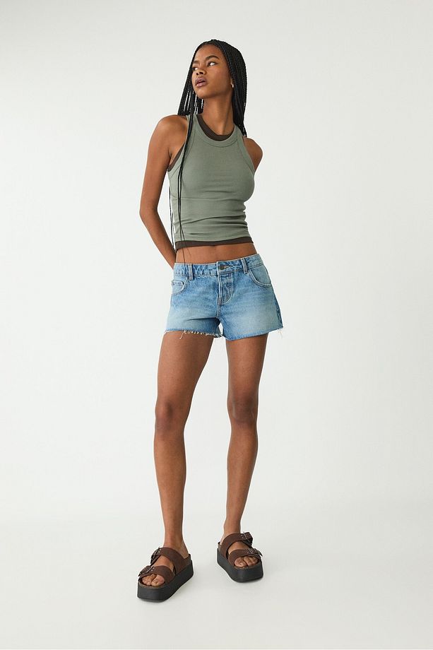 Mini denim şort - 1