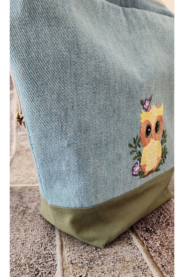 Nakış Detaylı, Kot Çanta %100 Handmade - 5