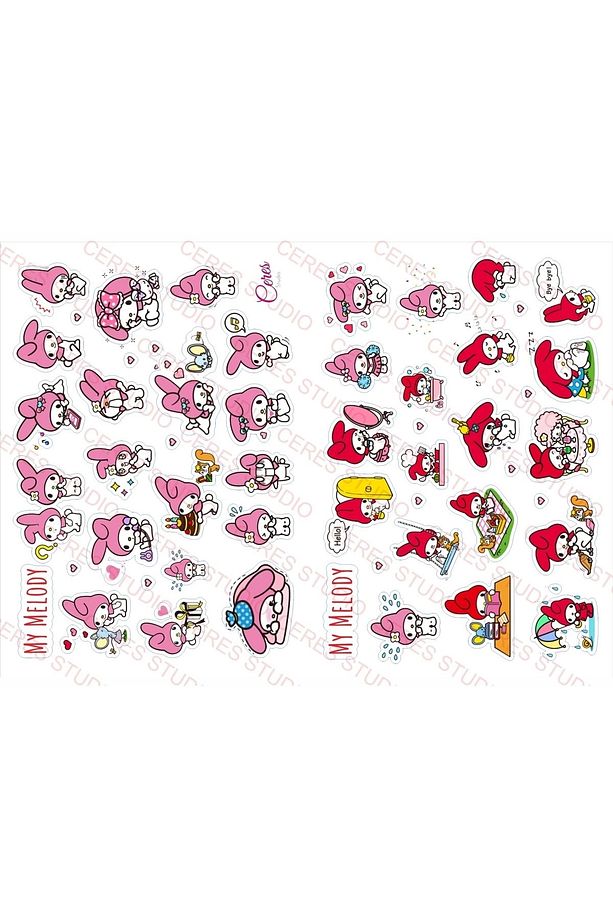En Dev Sanrio Sticker Set Hello Kitty Kuromi 25 Syf 650+ Etiket + 1 Bloknot (bullet Journal) - 2