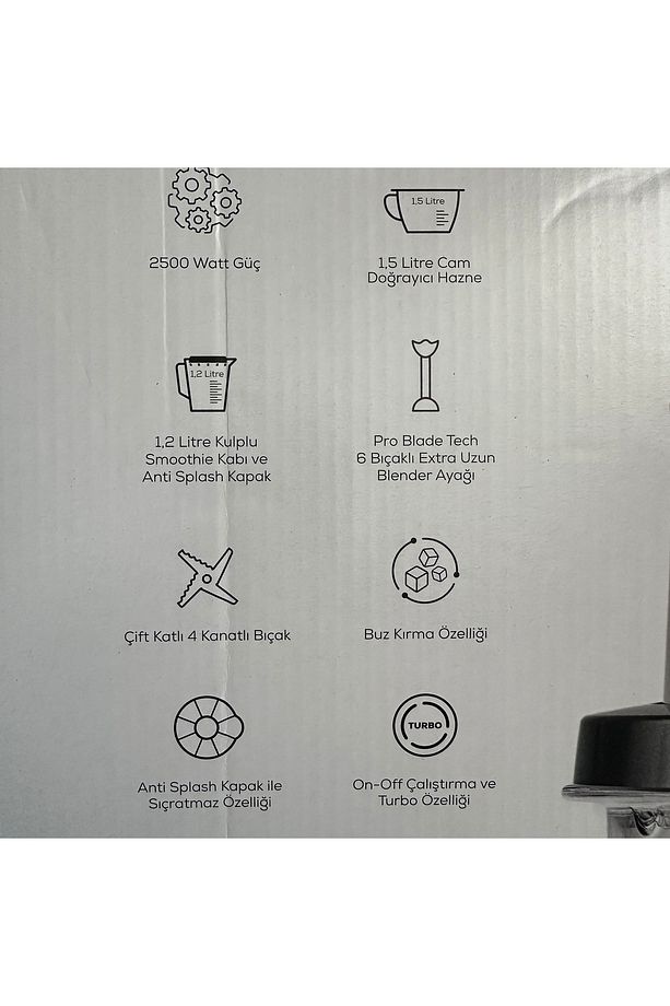 8 In 1 Mastermaid Cam Hazneli 6 Bıçaklı Blender Mutfak Robotu 2500 W, Onerous Tartı - 7