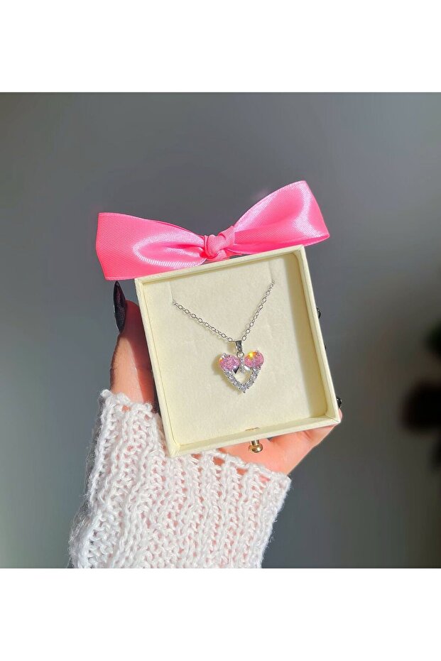Unbreakable Steel Pink Butterfly Heart Moon Star Pendant Models Gift Necklaces