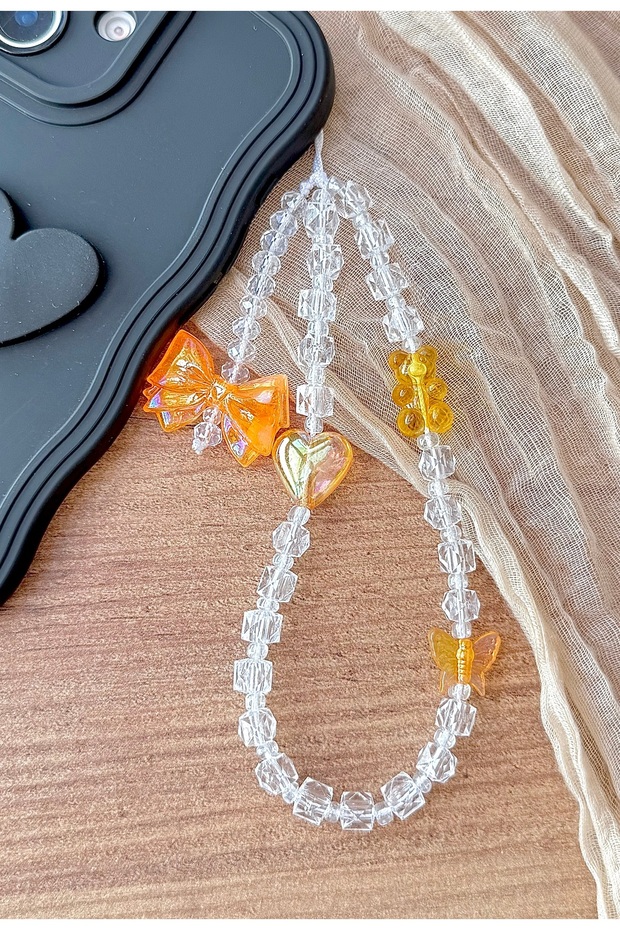 Mi̇raztasarim Transparent Cube Beaded Colorful Detailed Phone Charmi/Phone Strap Bag Charmi3