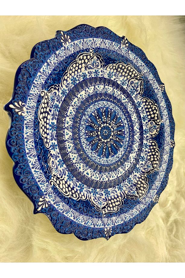El Yapımı Kabartmalı Çini Duvar Tabağı - 2