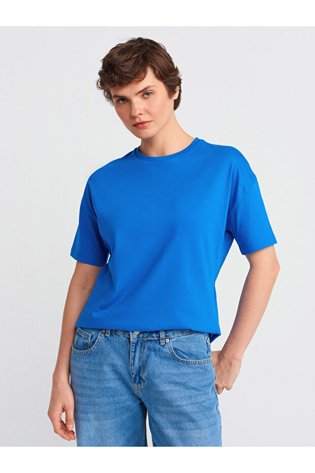 3683 Basic T-Shirt-Koyu Saks - 1