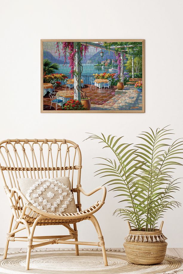 500 Parça Yapboz Puzzle - Mor Salkımlı Teras 3578 - 3