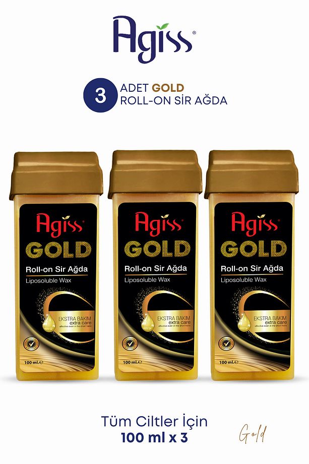 Roll On Gold Ekstra Bakım Sir Ağda 100 ml Tüm Cilt Tipleri Için Özel Formül 3 Adet - 1