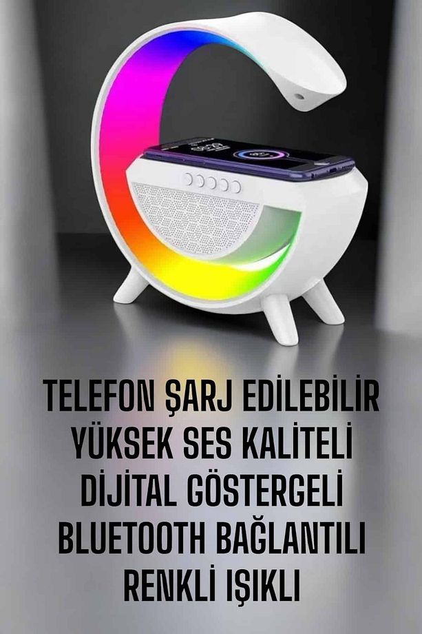 Android Uyumlu Akıllı Bluetooth Hoparlör Kablosuz Şarj Cihazı Standı - 4