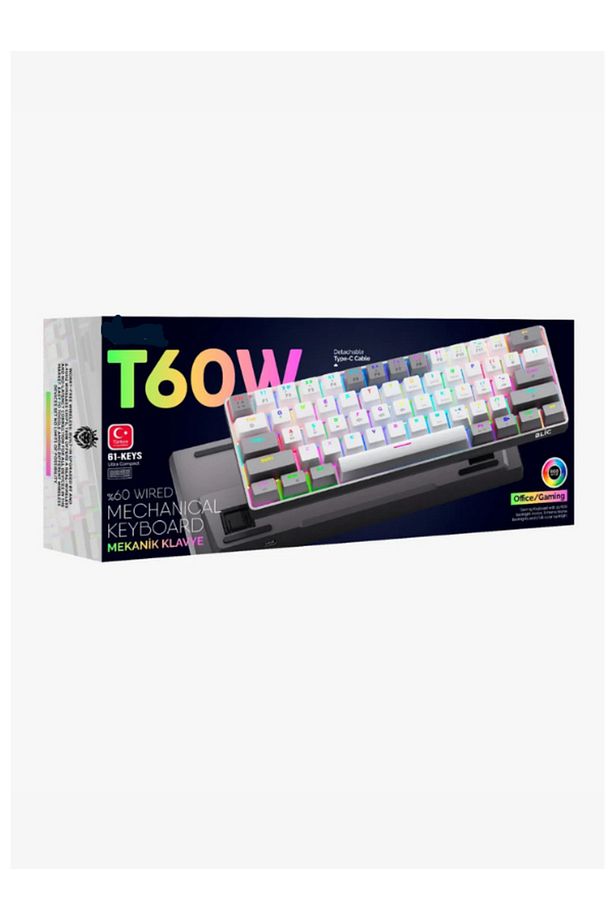 T60 MAX PRO Türkçe Q Mini Rgb Red Switch Uygulamalı Antighosting Mekanik Gaming Oyuncu Klavyesi - 4
