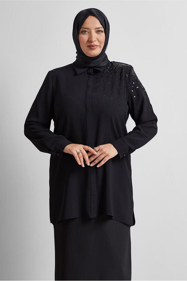 PUL PAYET İŞLEMELİ TUNİK 20709 - 1