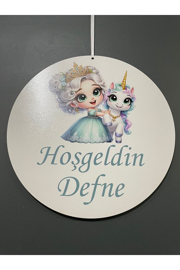 Özel Konsept Prenses Tasarım Isimli Bebek Çocuk Kapı Süsü Isme Özel Kapı Süsü - 6