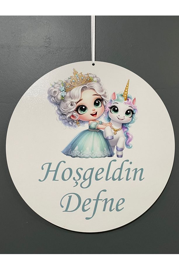 Özel Konsept Prenses Tasarım Isimli Bebek Çocuk Kapı Süsü Isme Özel Kapı Süsü - 1