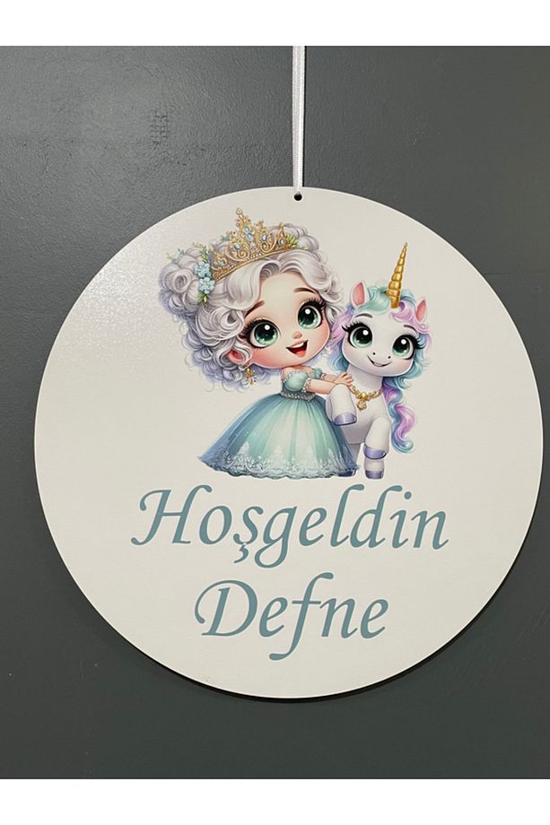 Özel Konsept Prenses Tasarım Isimli Bebek Çocuk Kapı Süsü Isme Özel Kapı Süsü - 3