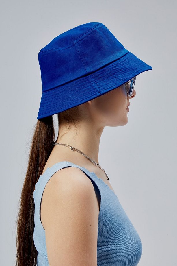 Yazlık Kumaş Kova Şapka, Erkek Kadın Düz Balıkçı Bucket Şapka, Unisex Mavi - 7