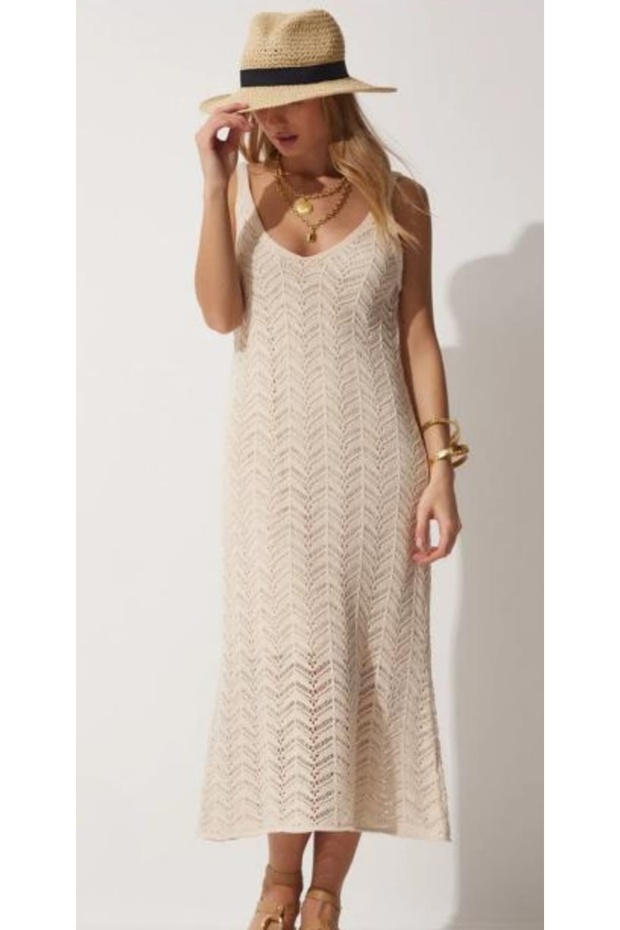 Rochie de vară ajurata bej - 1