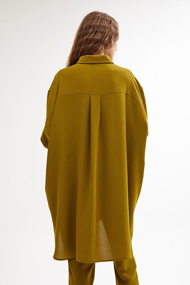 Oversize Gömlek Yağ Yeşili - 3