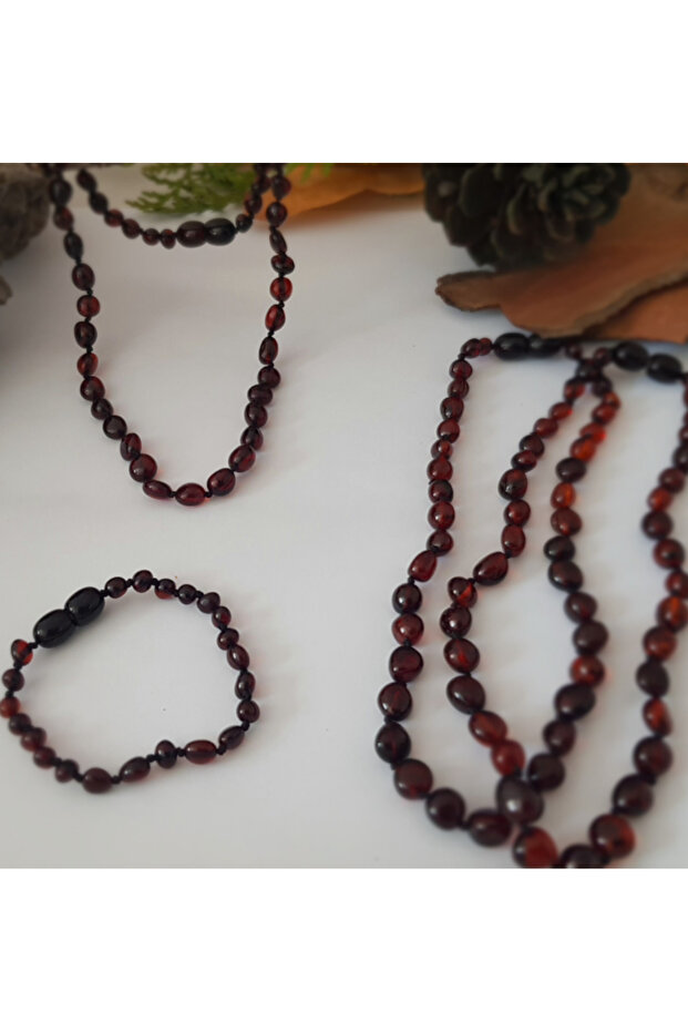 Drop Amber Baby Cherry Necklace Bracelet Set Baroque