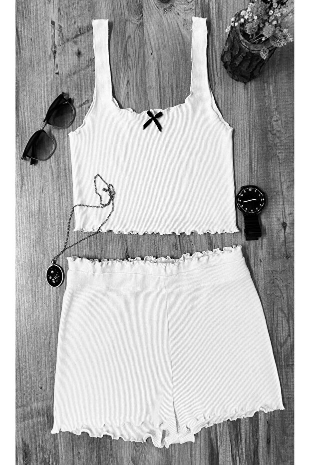 Fitilli Atlet Şort Takım - 5