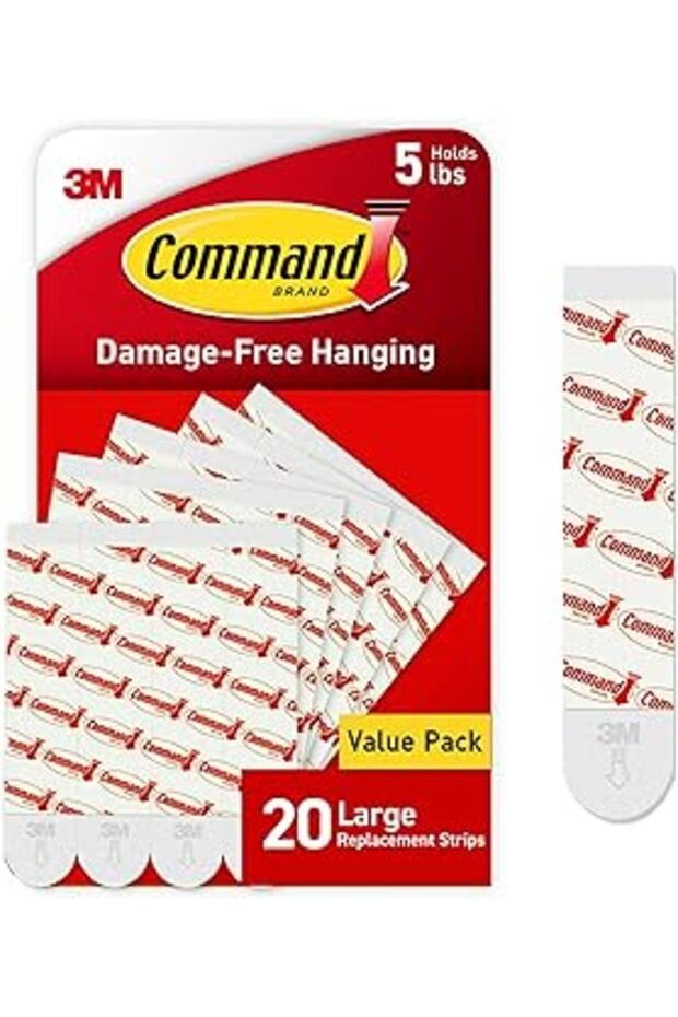Command Büyük Yedek Yapışkan Şeritler, Büyük Iç Duvar Kancaları Için Hasarsız Asılı Duvar Yapışkan - 1