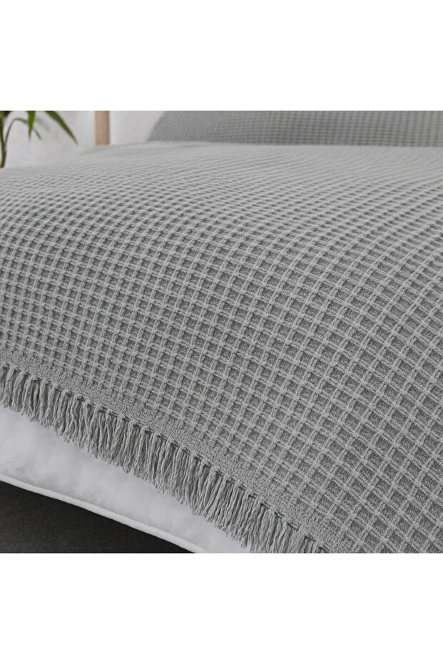 MİRACASA PAMUKLU SOFT DOKULU DOKUMA PİKE VE YATAK ÖRTÜSÜ - 4