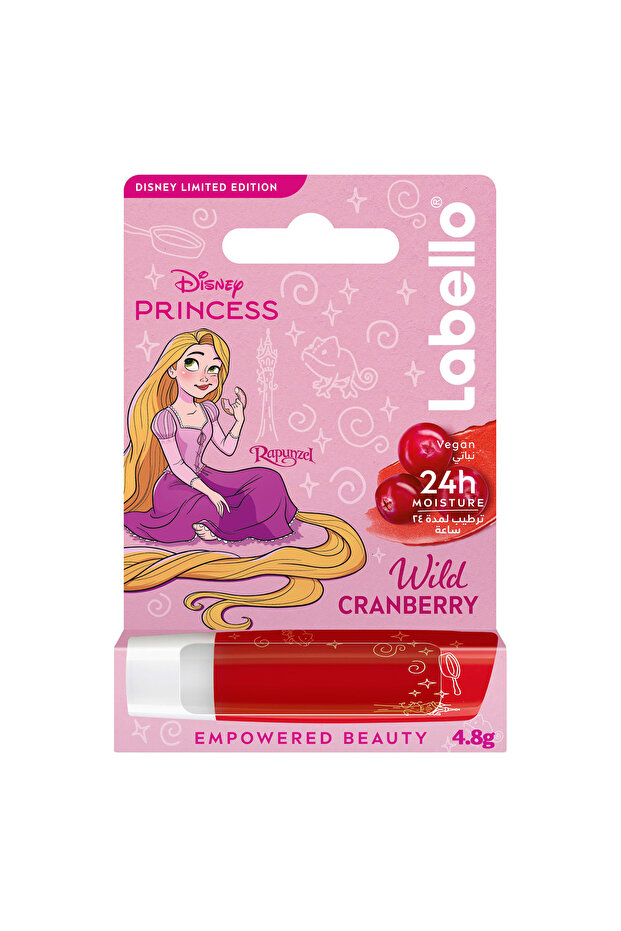 Disney Princess Rapunzel Lip Balm, 3+ Year Kids, Wild Cranberry Flavor, 24H Moisture, 4.8g