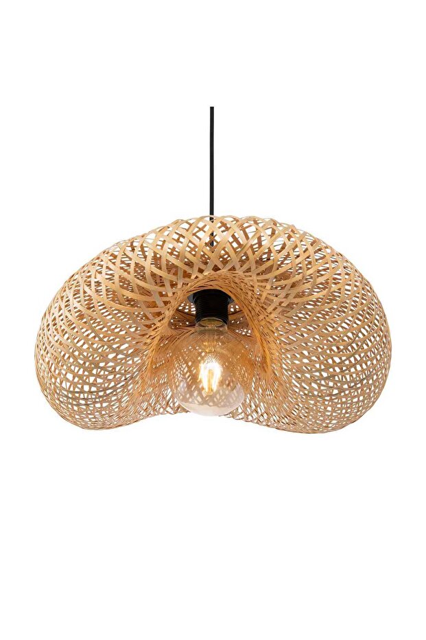 Cowboy Model Tekli Rattan Bambu Modern Tasarım İskandinav Bohem Sarkıt Avize - 6