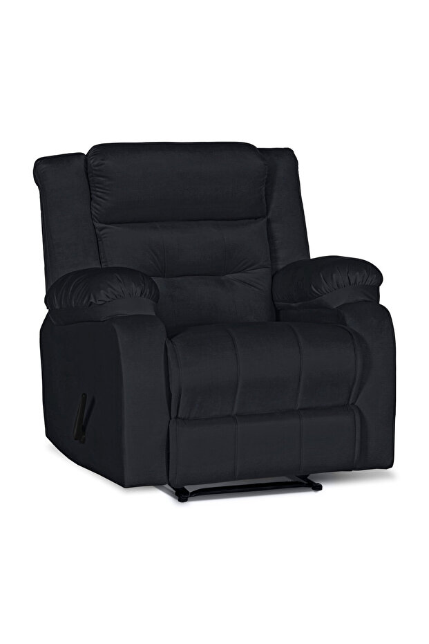 MNZ3 | Velvet Rocking & Rotating Recliner Chair - Dark Grey Lazy Vibes - 3