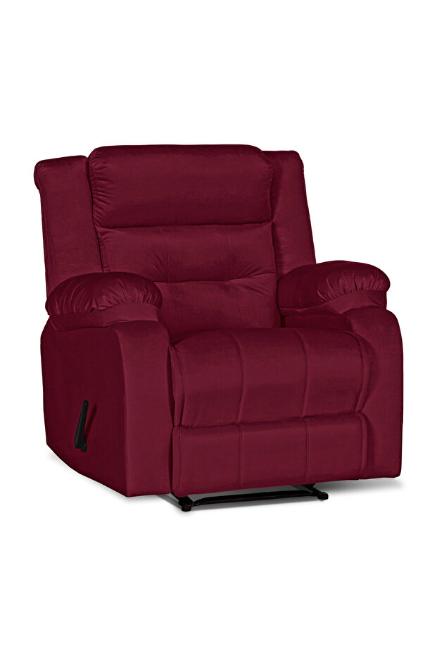 MNZ3 | Velvet Rocking & Rotating Recliner Chair - Burgundy Lazy Vibes - 4