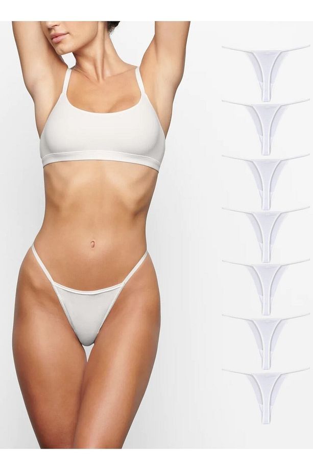 Tanga String Kadın Ip Lastikli Külot 7 Adet - 1