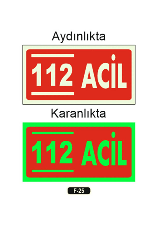 Fosforlu 112 Acil Yön Levhası - 2