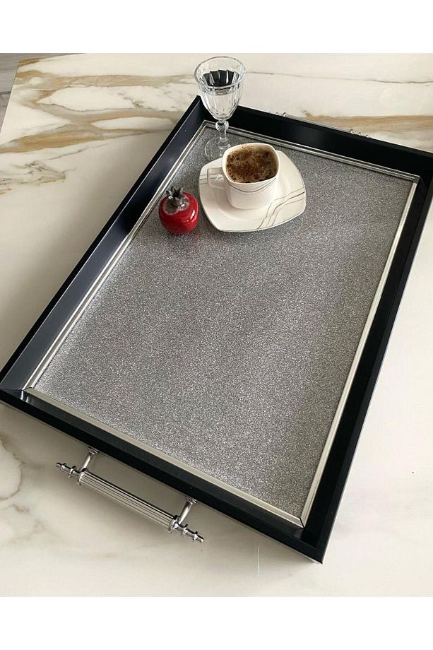 Simli Çay Tepsisi ,lüx Çay Tepsisi,sunum Tepsisi - 1