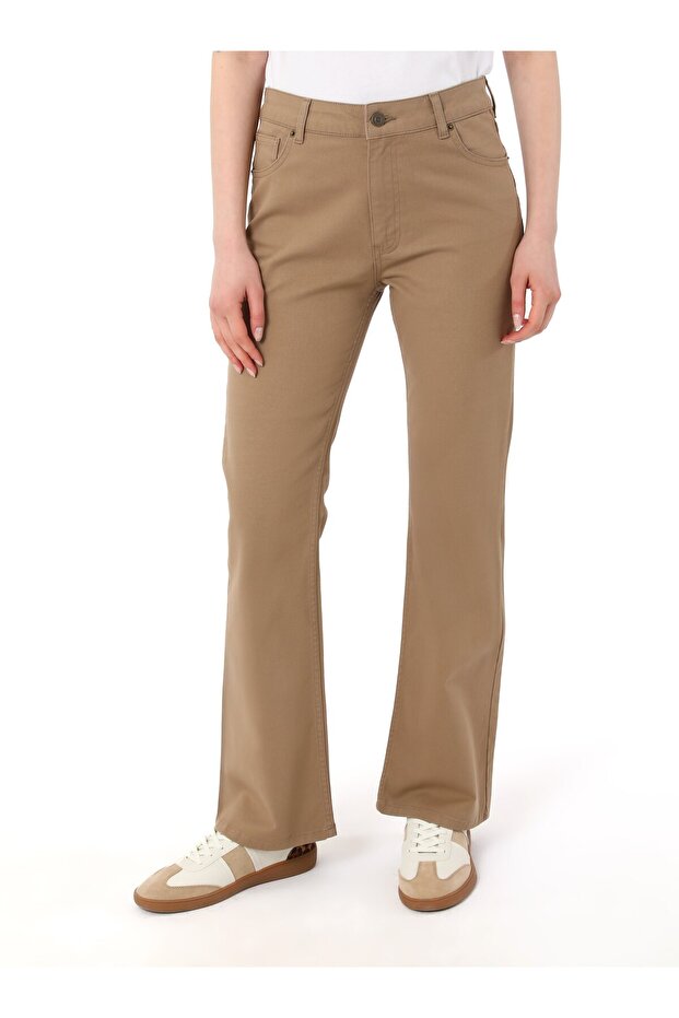 Denim Pantolon - Camel - Refka - 5