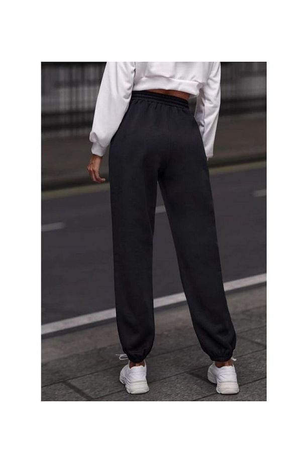 Basic Yeni Siyah Beli Lastikli Düz Jogger Yazlık Eşofman Altı - 2