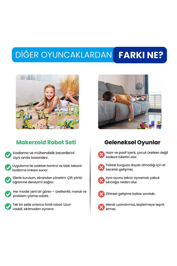 Robot Master Premium Robotik Kodlama Seti 600 Parça, 300 Farklı Robot - 8